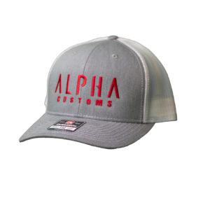 Red Logo White Trucker Hat