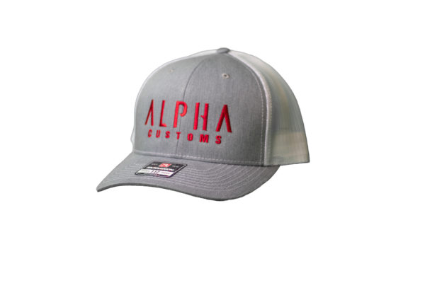 Red Logo White Trucker Hat