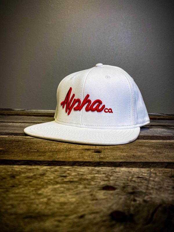 MYSTERY White Snap Back with Red Stitching