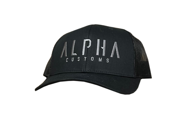 Grey Logo Black Trucker Hat