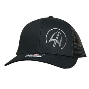 Grey Symbol Black Trucker Hat