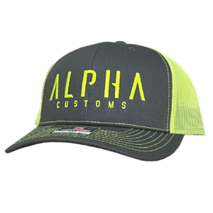 Neon Yellow Logo Grey Trucker Hat
