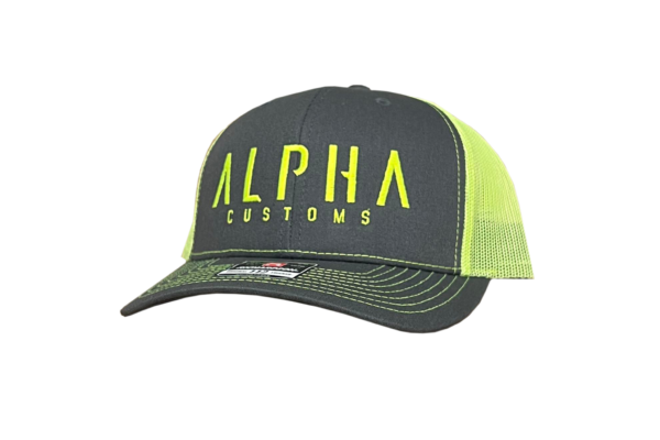 Neon Yellow Logo Grey Trucker Hat