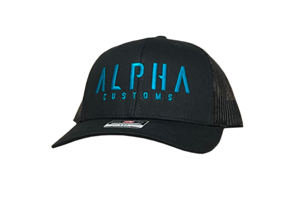 Teal Logo Black Trucker Hat