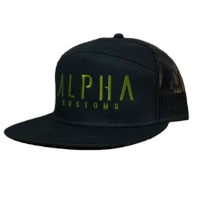 Green Logo Black Trucker Hat