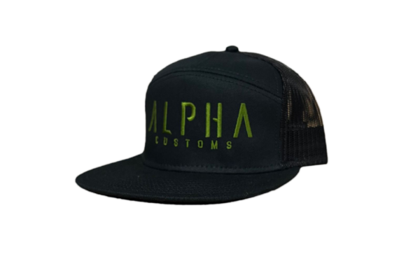 Green Logo Black Trucker Hat